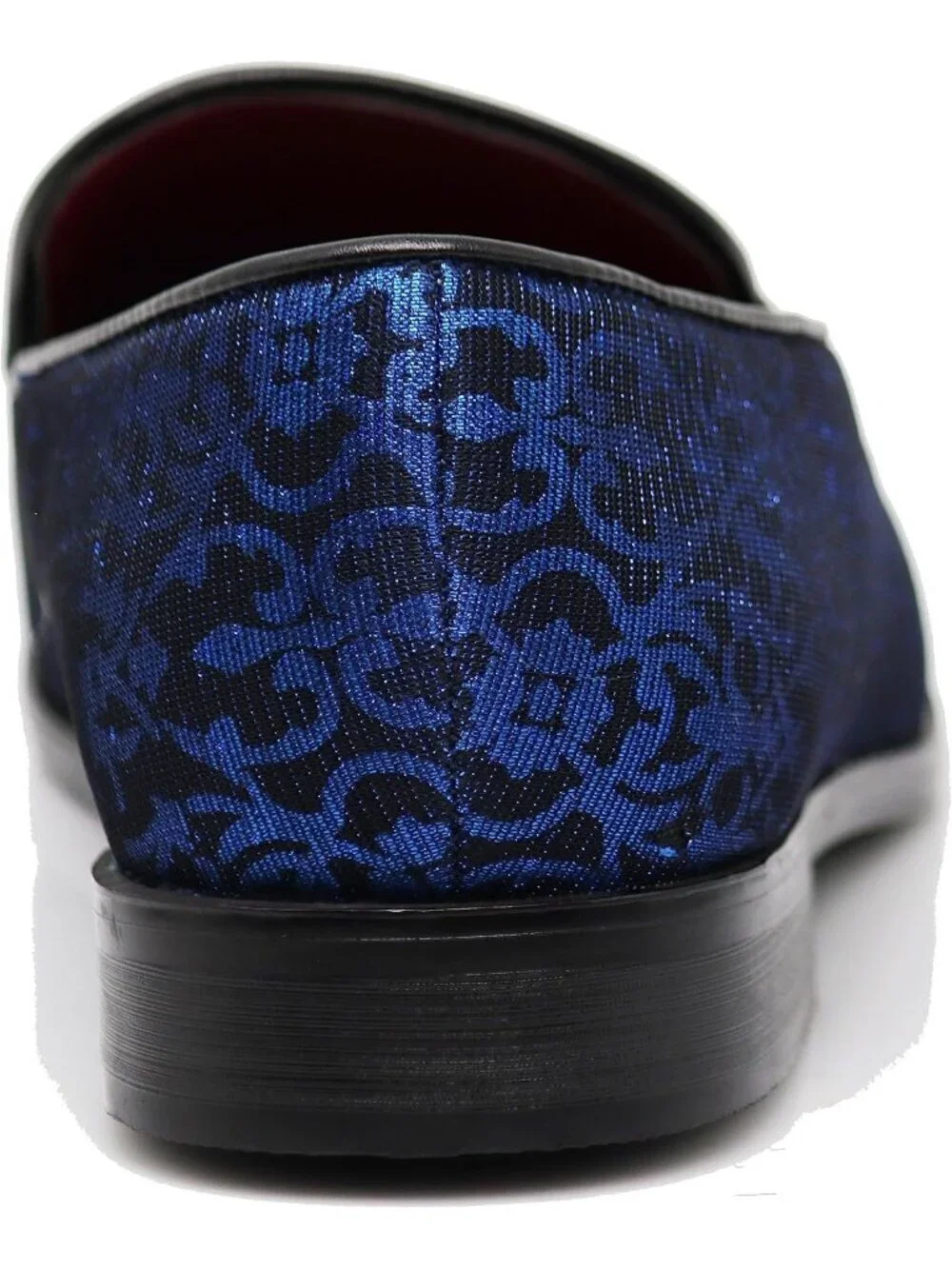 Enzo Romeo Men's Blue Satin Silky Floral Chain Buckle Loafer Slip On Shoes